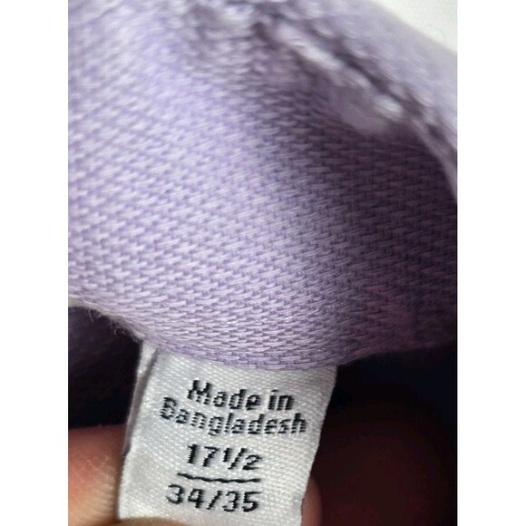 Calvin Klein Mens 17.5 Slim Fit Purple Long Sleeve Button Up Shirt - Picture 4 of 8